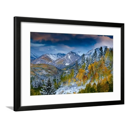 An Autumn Weather System Breaks Up At Sunset Over The Valley On McClure Pass Near Carbondale CO Framed Print Wall Art By Jay