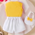 thumbnail image 5 of mgoYE Baby Girl Clothes 12-18 Months Toddler Girls Summer Clothes Infant Sleeveless Tank Top Shirt Shorts Set Kids Striped Ruffles Outfits(Yellow,9-12 Months), 5 of 8