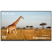 Sylvox Smart Outdoor TVs 75" 4K Full Sun 2000 Nits,IP56 Waterproof Google TV,Ultra-Narrow Bezel,Dolby Atmos, Voice Remote, Chromecast, Framless Pro