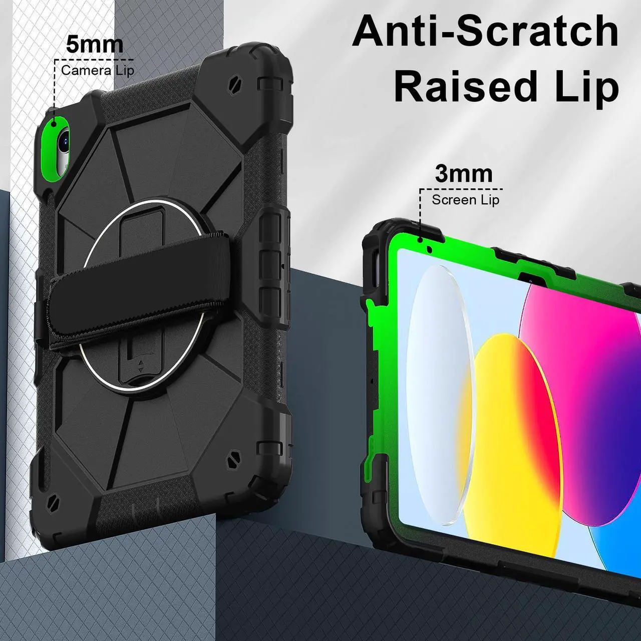 Case for iPad (A16) 11th Generation 11 Inch 2025, iPad 10th Generation 10.9 inch 2022 with Rotating Stand Pencil Holder Hand/Shoulder Strap, Shockproof Protective Cover