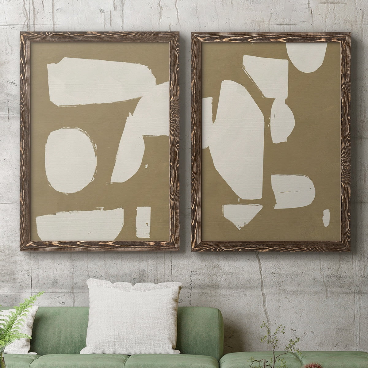 Chunky Abstract I - Premium Framed Canvas 2 Piece Set - Ready to Hang