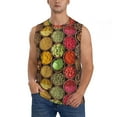 thumbnail image 2 of Lsque Spices And Herbs Print Men's Cotton Blend Sleeveless Muscle Shirts (S-3XL)- Moisture Wicking, Odor Protection, UPF 30+,Small, 2 of 8