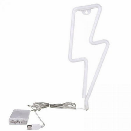

LED Neon Sign Lightning Shaped USB Battery Operated Night Light Table Lamp Decorative For Home Party Living Room
