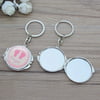 Baby Shower Pink Girl Baby Foot Design Mirror Keychain Party Favor Set with Organza Bag - 12PCS