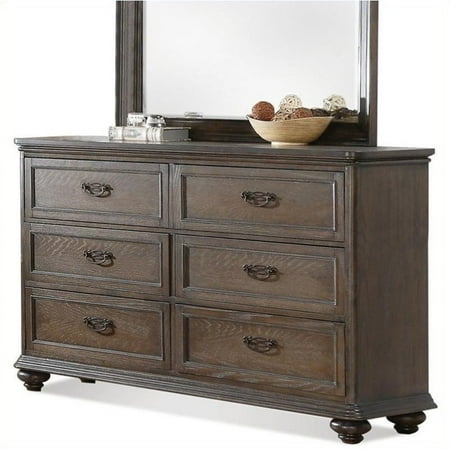 Beaumont Lane Six Drawer Dresser In Old World Oak Walmart Com
