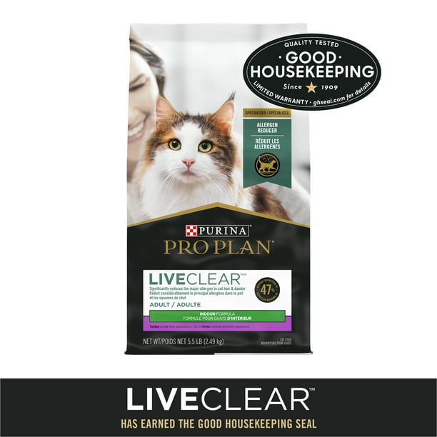 Purina Pro Plan High Protein, Indoor Dry Cat Food, LIVECLEAR Adult