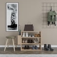 thumbnail image 3 of Ada Home Decor Furniture 3 Tier 9 Pair Oak Manila Modern Shoe Rack, 3 of 4