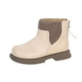 thumbnail image 4 of Mwjwdo Girls Mid Calf Boots Children's Fashionable Casual Short Boots Comfortable Soft Material Round Toe for Casual Wear Perfect for Fall Winter White 30, 4 of 8