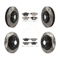 thumbnail image 1 of Transit Auto Front Rear Coated Drilled Slotted Disc Brake Rotors and Ceramic Pads Kit for Car 2019-2020 Ford SSV Plug-In Hybrid KDT-101096, 1 of 11