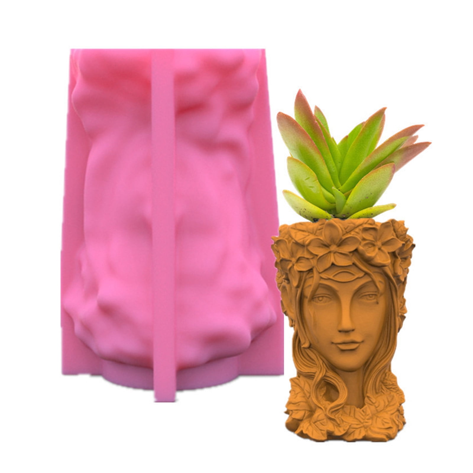 WINDLAND Succulent Vase Cement Mold Goddess Flower Pot Silicone Resin Mold for Adults