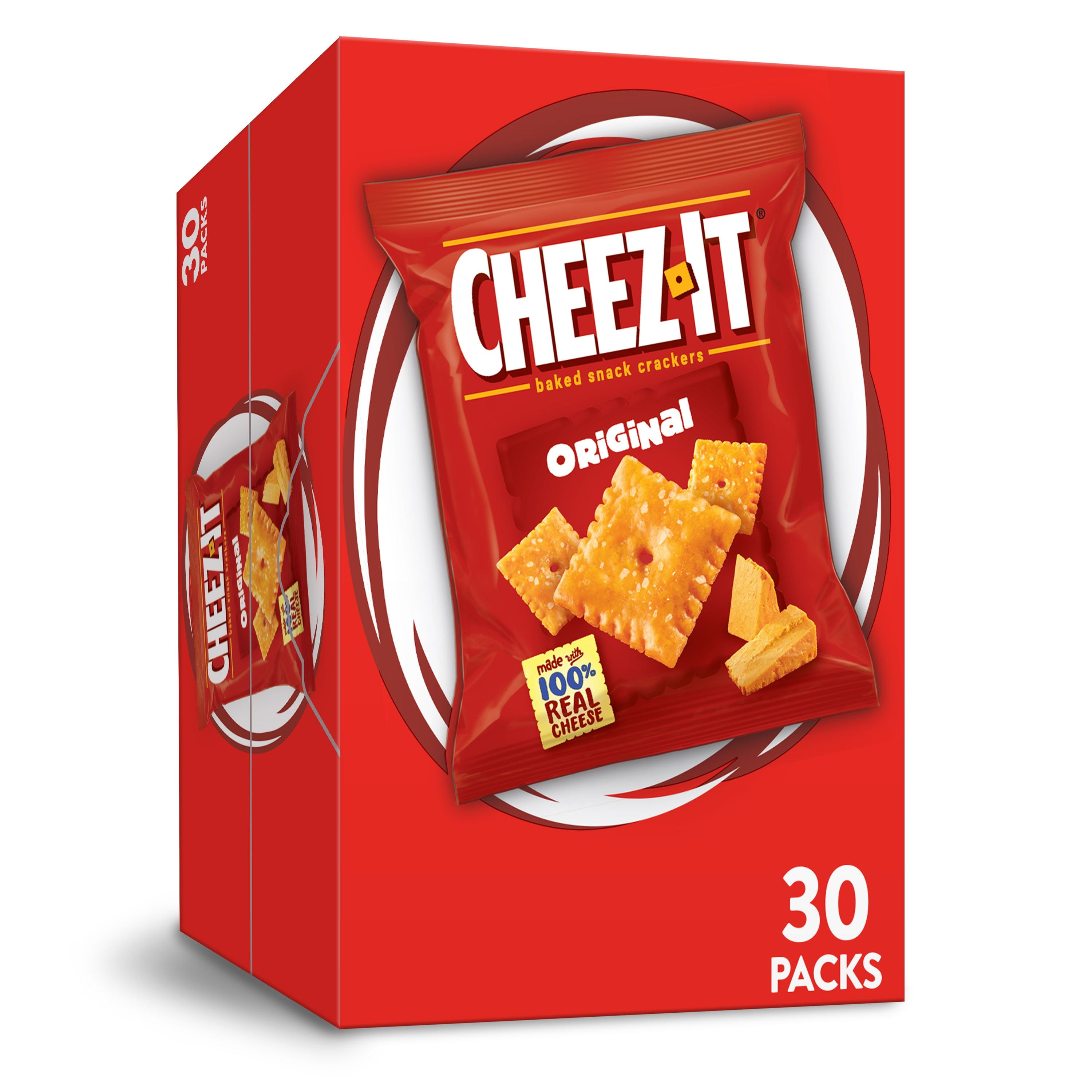 CheezIt Baked Snack Cheese Crackers, Original, Single Serve, 30ct 30oz