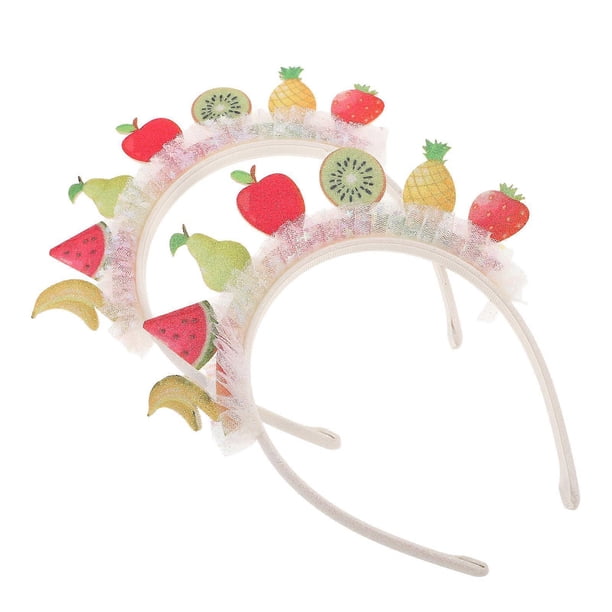 Fruit Headband Lightweight Mesh Lace Hairband with Sequin Pineapple Strawberry Design for Party Performance Accessories