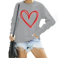 thumbnail image 3 of TKLPEHG Valentines Day Sweatshirt for Women Cute Heart Shirts Crewneck Casual Long Sleeve Valentines Pullover Holiday Tops (Gray,M), 3 of 8