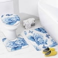 thumbnail image 4 of Bathroom Shower Curtain Sets with Rugs, Blue Leaves Pattern Printed on Shower Curtain and Liner Set, Ideal for Bathroom Apartment RV College Dorm, 72 x 72 inches, 4 of 8