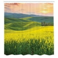 thumbnail image 3 of Ambesonne Nature Shower Curtain, Hills Valley Sunrise, 69"Wx70"L, Yellow Green, 3 of 5
