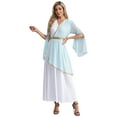 thumbnail image 2 of iiniim Womens Halloween Roman V Neck Queen Princess Ancient Toga Gown Fancy Dress Light Blue 3XL, 2 of 7