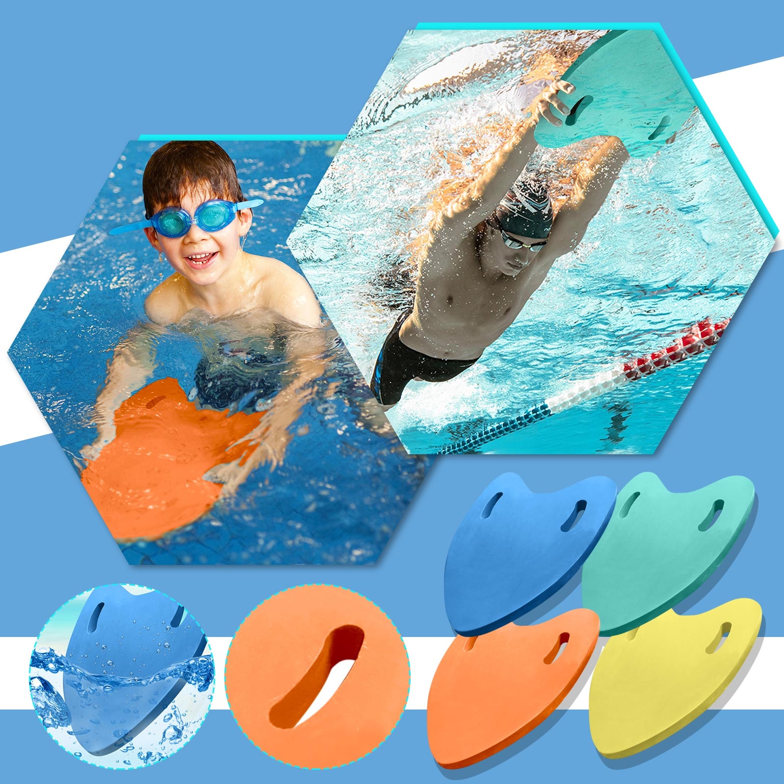 Bobasndm Swimming Kick Board Thick Game Props Training Tools Hole