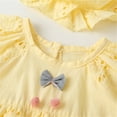 thumbnail image 4 of Quealent Baby Girl Bodysuits Baby Girl Bodysuit Romper Solid Ruffle Cotton Girls Outfit Clothes Hat Set Romper Jumpsuit Sunsuit Yellow,6-9 Months, 4 of 5