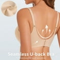 thumbnail image 4 of YANDW Push Up Padded Bra for Women Plunge Underwire T-Shirt Bras Add Cup, Beige 40A, 4 of 7