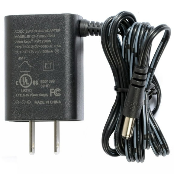 VideoSecu CCTV Surveillance Security Camera Power Supply 12V DC 500mA Regulated Switching Adapter AC to DC Universal Regulated WVM