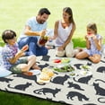 thumbnail image 4 of Cat Silhouettes Beach Blanket Outdoor Picnic Blanket 78"x 78" Waterproof Foldable for Beach Camping Travel Hiking Grass Lawn Park, 4 of 5