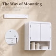 thumbnail image 7 of Aitjunz 46" W Kitchen Wall Cabinet, Wooden Wall Mounted Cabinet with Doors and Adjustable Shelf for Dining Room and Bathroom, White, 7 of 7