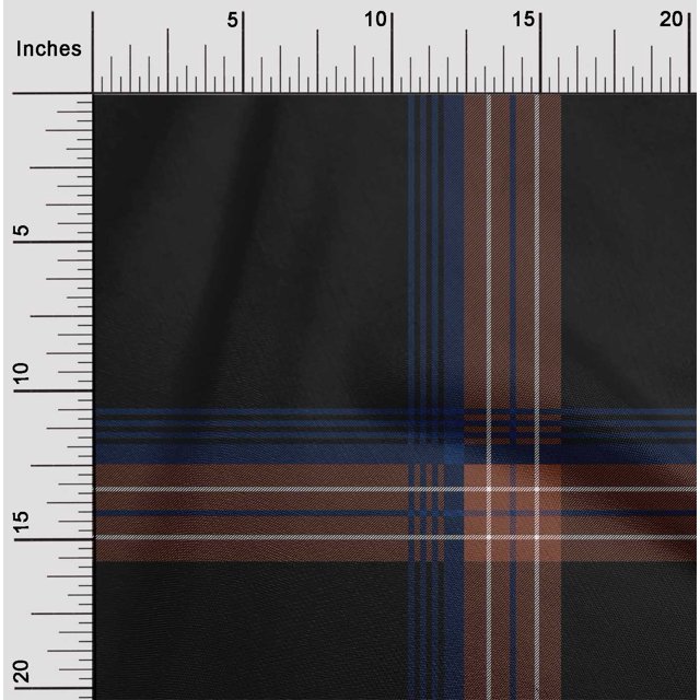 oneOone Cotton Poplin Fabric Tartan Check Print Sewing Fabric BTY 42 Inch Wide