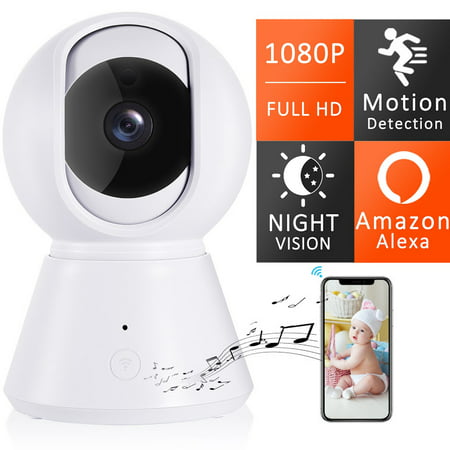 Wifi Baby Monitor Camera, [New 2019] 1080P FHD Wireless IP Security Camera WiFi Home Surveillance Baby Camera with Cloud Storage Two Way Audio Remote Viewing Pan/Tilt/Zoom Night Vision Motion