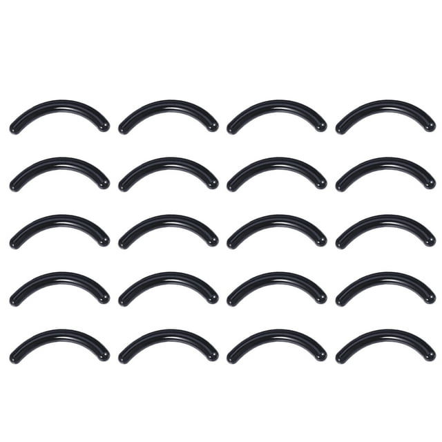 100pcs Eyelash Curler Refill Pads Makeup Tools Eyelash Curler Accessory Rubber Strip (Black)