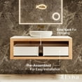 thumbnail image 5 of Eviva Leah 39 Inch Medium Oak Wall Mount Bathroom Vanity, 5 of 5