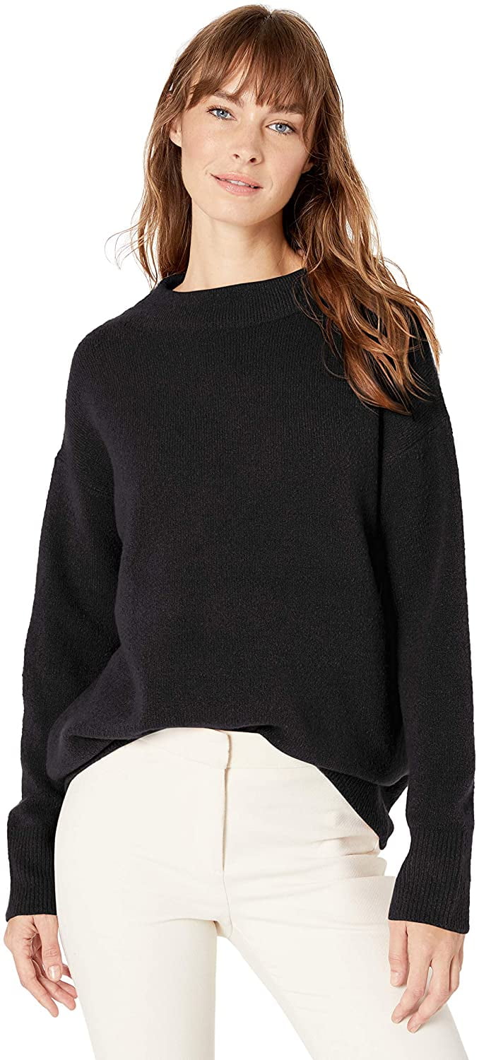 oversized black mock neck sweater