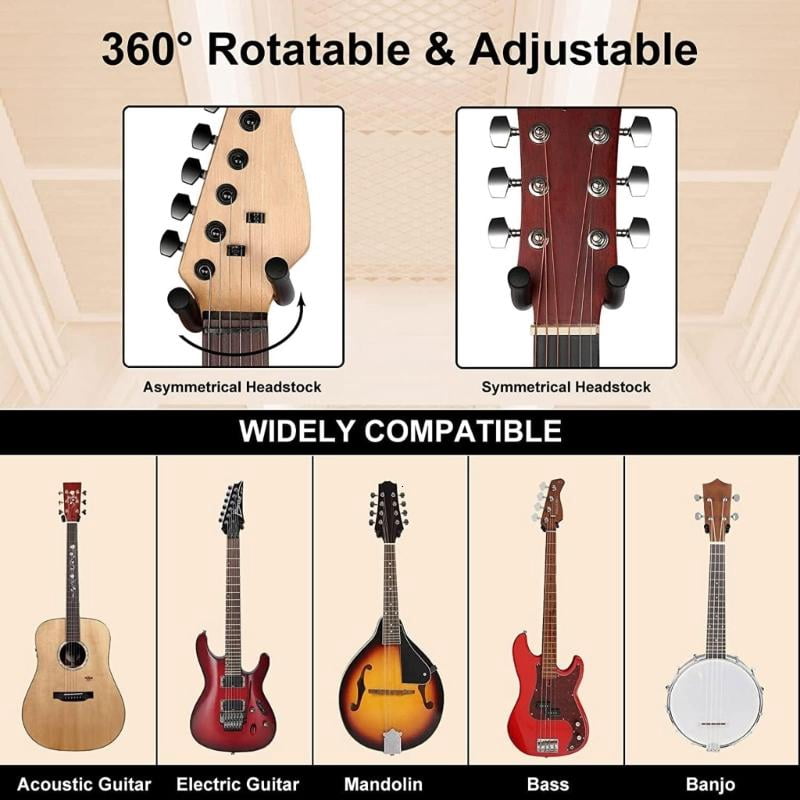 CEORPER Guitar Wall Mount Hanger Guitar Wall Hangers Hook Wall Hanging Bracket Holders