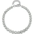 thumbnail image 4 of Sterling Silver Cheryl M Rhodium-Plated Fancy Graduated Brilliant-Cut Cz Cluster 7 Inch Bracelet With 1 Extender (Width 6) (Length 8) - Jbsp, 4 of 5