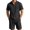 Black, variant on Uwinwear Men's Linen Casual 2 Piece Outfit Mock Neck Short Sleeve Shirt and Side Button Shorts Set Casual 2 Piece Summer Outfit,White,M