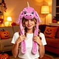 thumbnail image 2 of HAIJIE 1PC Funny Plush Animal Hat Ear Moving Jumping Hats Cute Cap Unisex Gift for girls boys Adults Party Halloween Christmas (Hot Pink), 2 of 4