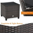 thumbnail image 6 of Giantex 3 Pieces Patio Furniture Set, PE Rattan Wicker 3 Pcs Outdoor Sofa Set w/Washable Cushion and Tempered Glass Tabletop, Conversation Furniture for Garden Poolside Balcony (White), 6 of 10
