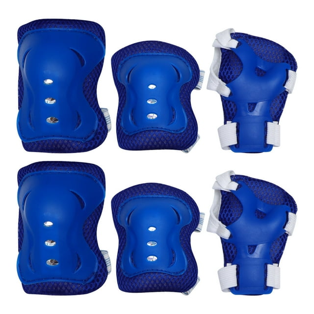 EeaseCA 1 Set of 6PCS Child Roller-skate Protection Gear Cycling Thickened Protector Sports Combination Protectors Kit for Kids Roller Skating Cycling Use (Dark Blue)