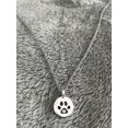 thumbnail image 7 of Silver Paw Print Kitty Cat Dog Pewter Charm Necklace Pet Keepsake Remembrance Gift (18 Inch), 7 of 7