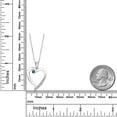 thumbnail image 6 of Gem Stone King 925 Sterling Silver Blue Diamond and White Moissanite Heart Pendant Necklace for Women | 0.17 Cttw | Gemstone April Birthstone | Round 3.5MM | With 18 inch Chain, 6 of 6