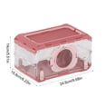 thumbnail image 3 of MORVLIX Dwarf Hamster Cage, No Assembly Full Transparent, Small Desktop/Breeding/Nursery Cage, 9.84x6.3x5.51 in, Fits Small Space/Kid’s Room, for Dwarf & Baby Hamsters Pink, 3 of 6