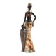 thumbnail image 4 of Estatua de señora Tribal africana, adorno de resina, escultura de mesa, escultura africana, decoración del hogar, marrón, para sala de estar, D, 4 of 10