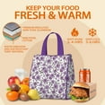 thumbnail image 5 of Pioneer Flower Floral Print Pattern Insulated Lunch Bag for Women & Adults,Large Portable Soft Cooler Lunch Bag,Thermal Food Storage Tote with Pearl Cotton,8.66L,8.75x5.75x9.5 Inch, 5 of 6