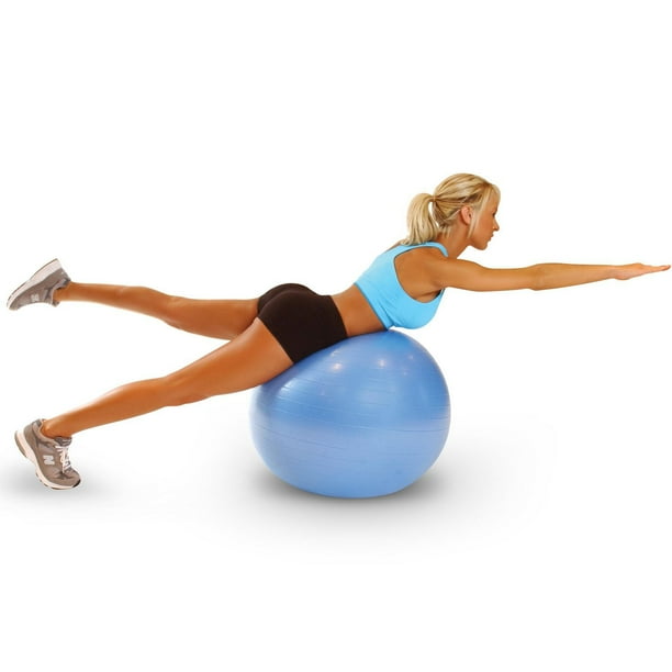Ballon De Gym Bleu Opti – 55/65/75 Cm – Anti-éclat – Fitness, Yoga, Muscu