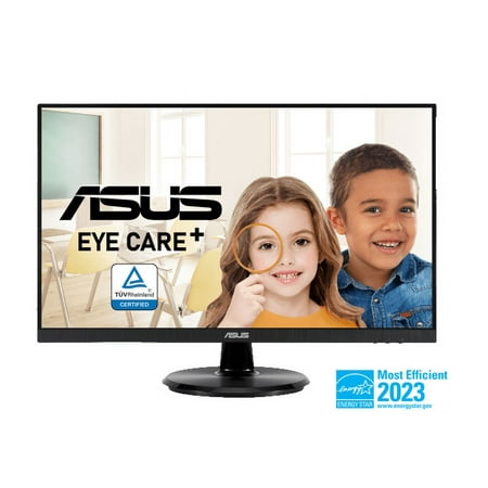 ASUS 27” 1080P Eye Care Monitor (VA27DQF) - IPS, Full HD, Frameless, 100Hz, 1ms, Adaptive-Sync, , for Working and Gaming, Low Blue Light, Flicker Free, HDMI, DisplayPort