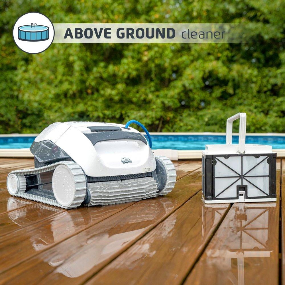 Dolphin E10 Robotic Vacuum Pool Cleaner for Above Ground Swimming Pools  99996133-USF - The Home Depot