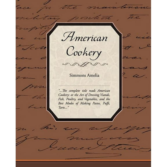 American Cookery (Paperback)