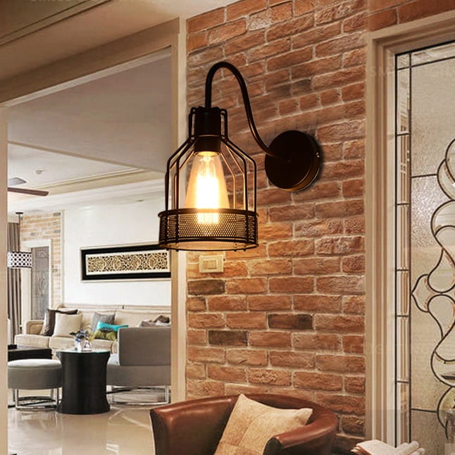 Retro Black Wall Sconce Lighting Gooseneck Barn Flat