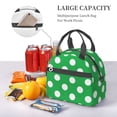 thumbnail image 5 of Lafuoo Green And White Polka Dot Pattern Insulated Lunch Bag, Adjustable Shoulder Strap Handheld Crossbody Waterproof Lunch Bag, Unisex-One Size, 5 of 7