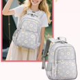 thumbnail image 6 of 3-Piece Backpack Set,Large Capacity Daisy Print Backpack with Insulated Lunch Bag & Pencil Pouch,Waterproof with Laptop Compartment & Side Pocket, 6 of 11