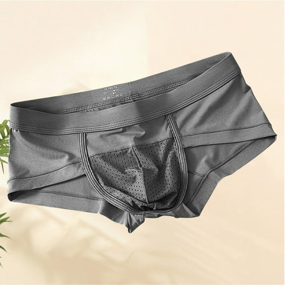 Sunvit-Panties Young Mens Cotton Blend Trunk Underwear - Breathable Mesh Pouch, Chafe-Free Stretch, Dark Gray, Size M